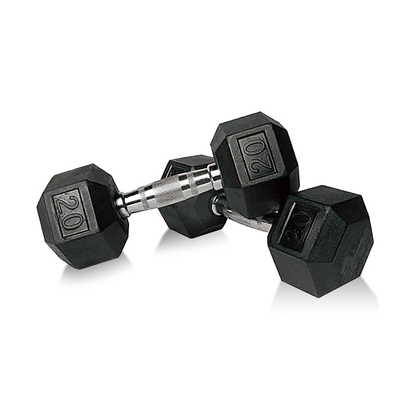 Professional Wholesale Gym Weights Fitness Equipment Crossfit Rubber Coated Hex Dumbbell