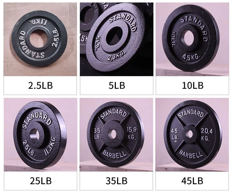 Hot Sale Gym Equipment Cast Iron Weight Plate Bodybuilding Plate Power Equipment Weightlifting Plate Barbell Training Plate Strength Plate