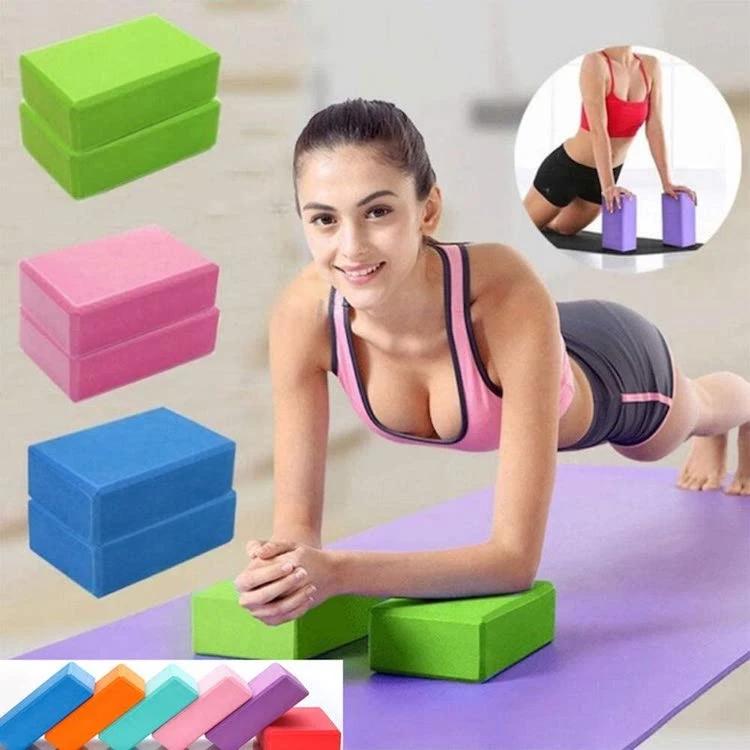 Wholesale New Extra High Density Yoga Blocks, Yoga Equipment, Custom Logo EVA Foam Non-Slip Soft Surface Fitness Blocks for Adults Gym Exercise Stretching