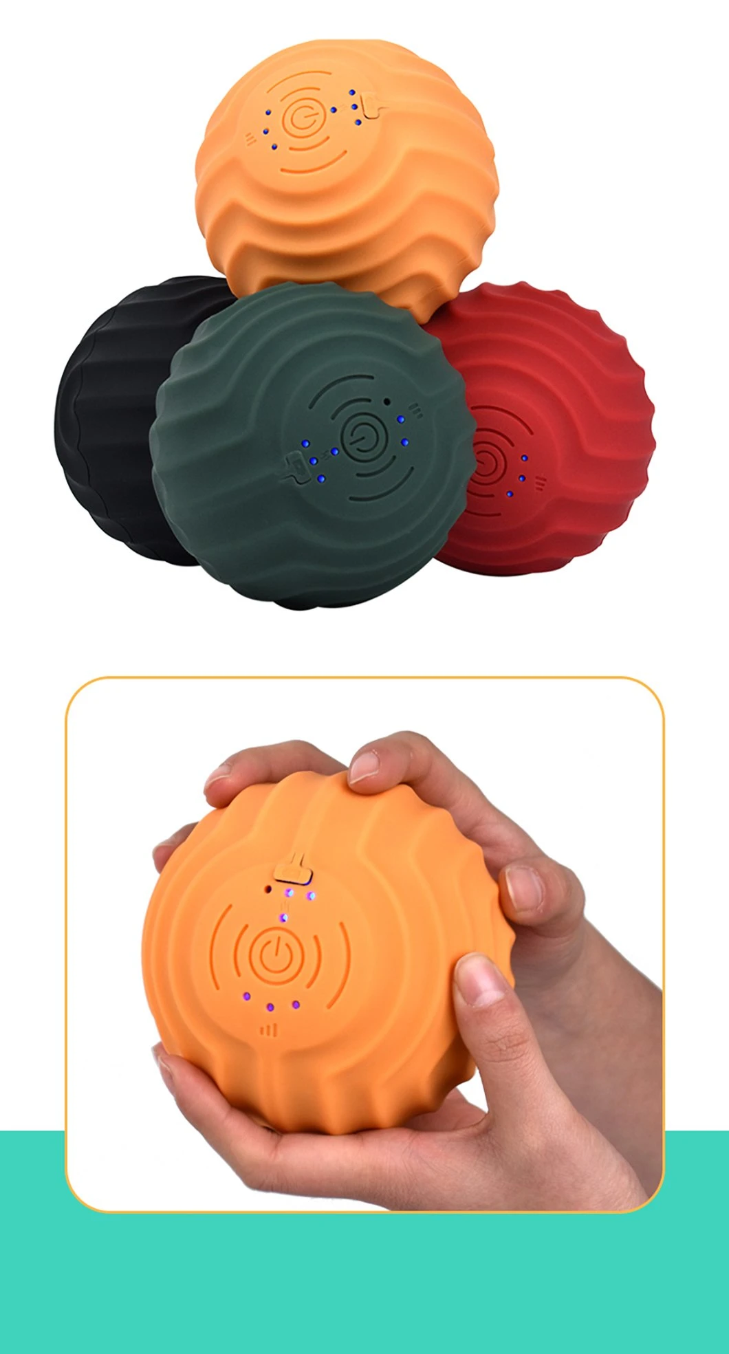 High Density Vibration Foam Roller Yoga Gym Ball Massage Set